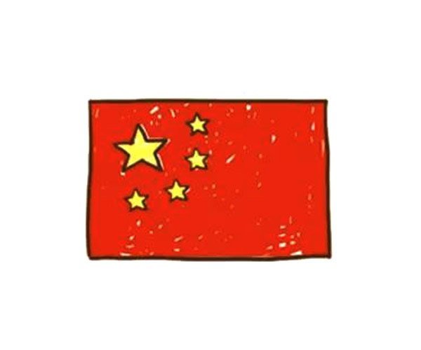 五星红旗 中国国旗简笔画