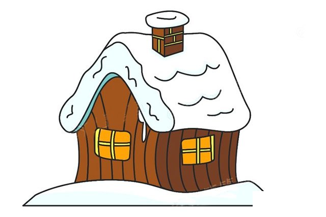 漂亮的雪屋简笔画
