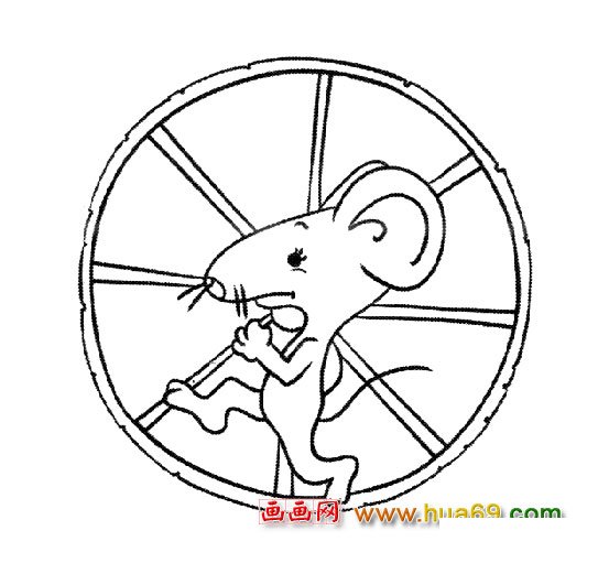 偷轮子的小老鼠【简笔画】