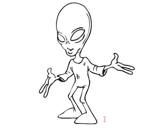外星人怎么画简单好看_外星人简笔画图片