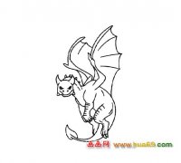 简笔画:长翅膀的恐龙1