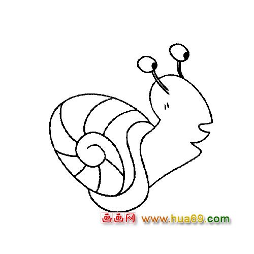 张望的蜗牛简笔画