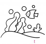 简单的风景简笔画图片，海底世界简笔画