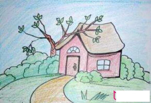 风景简笔画，小房子简笔画图片