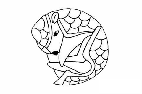 穿山甲简笔画图片