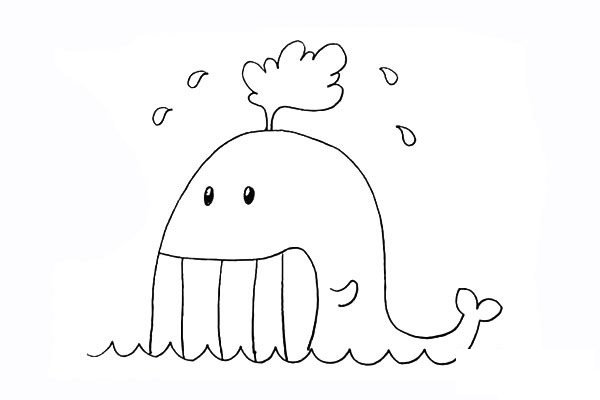 卡通鲸鱼简笔画