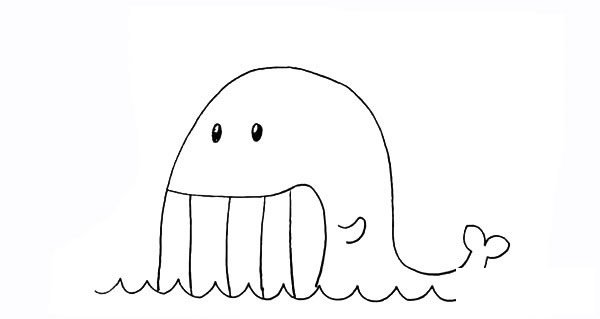 卡通鲸鱼简笔画