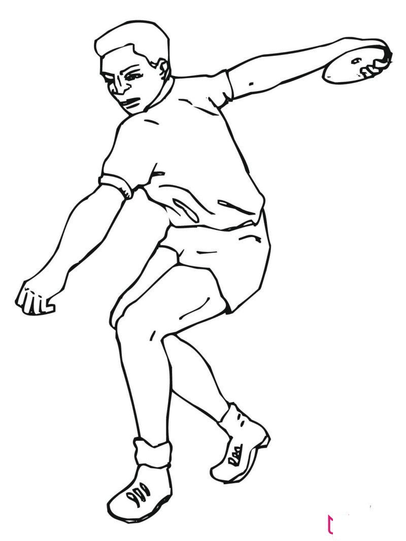 掷铁饼的男人简笔画