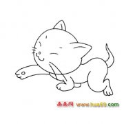 想抓东西的小猫咪简笔画2