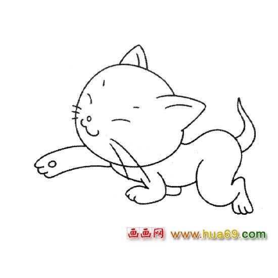 想抓东西的小猫咪简笔画2