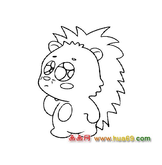 简笔画:可爱的小刺猬宝宝3