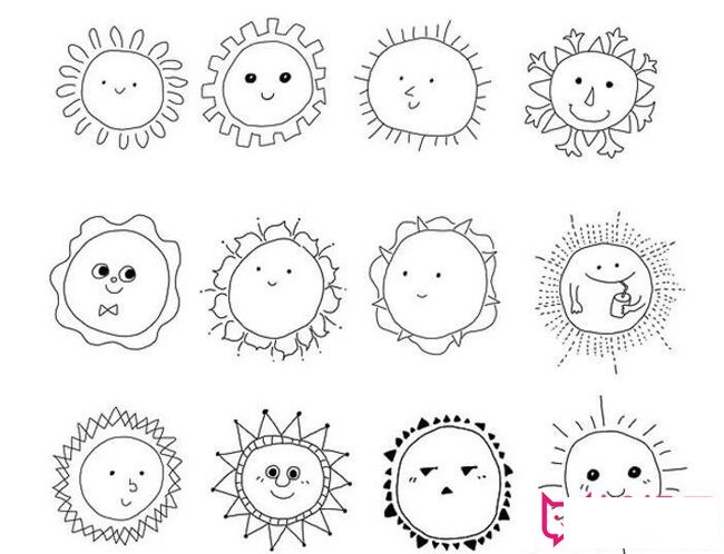 宝宝学画怎么画太阳,九种简单好看的太阳简笔画