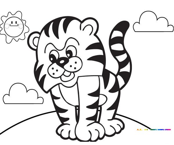 可爱的小虎仔_儿童简笔画图片2