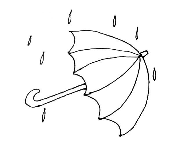 漂亮的雨伞简笔画