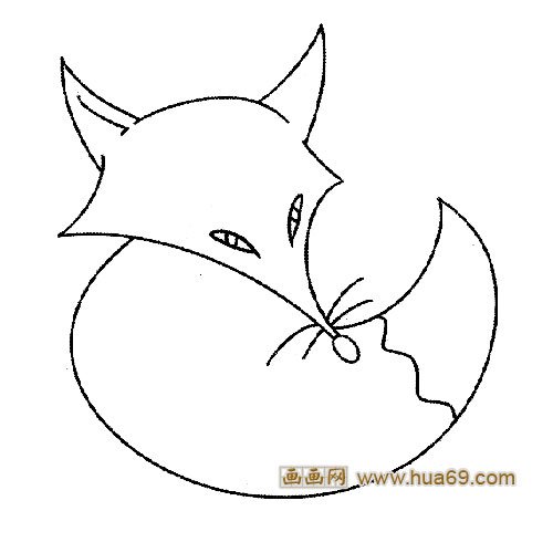 动物简笔画:休息的狐狸