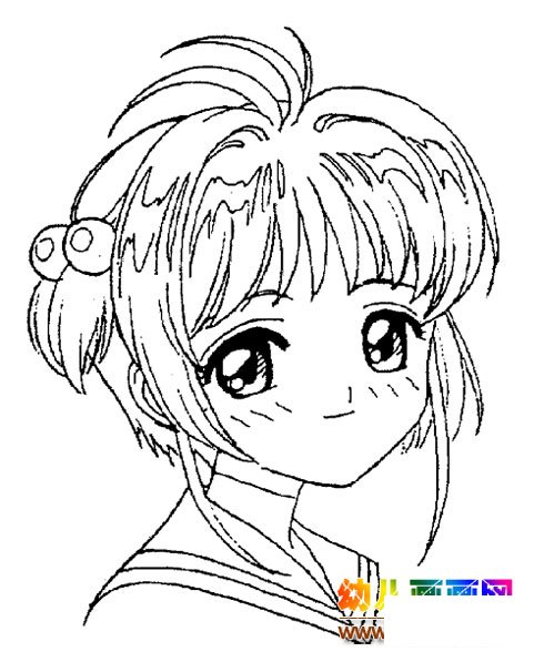 大眼睛小姑娘简笔画