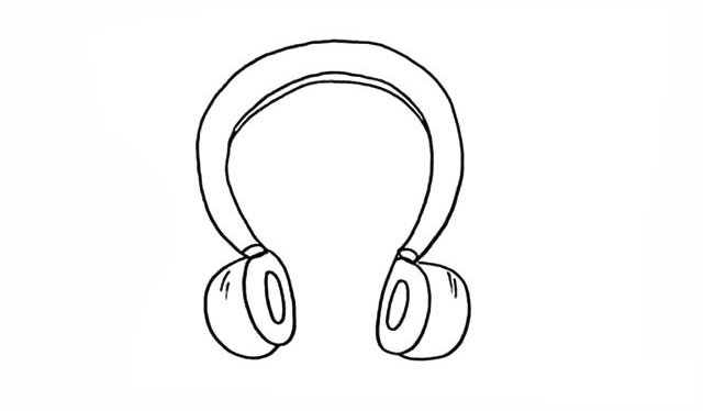 耳麦简笔画彩色画法