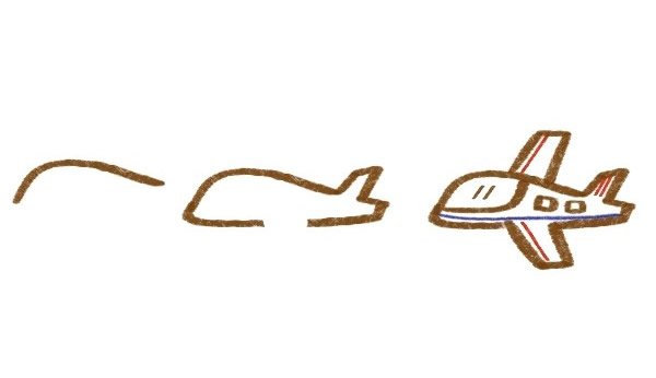 可爱的飞机/直升机简笔画步骤图