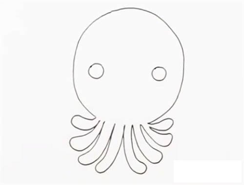 小章鱼简笔画步骤教程