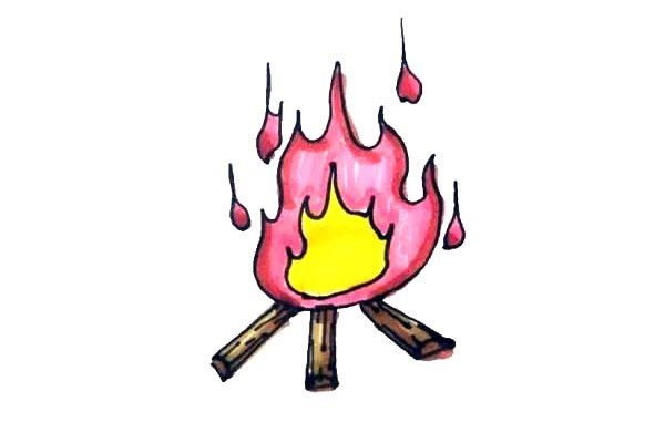 篝火简笔画的简单画法