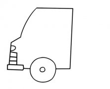 幼儿彩色洒水车简笔画步骤图片