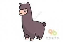 一只可爱的羊驼简笔画