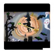 6–7岁万圣节少儿创意美术，巫婆剪影