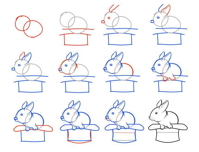 魔术兔简笔画图片大全