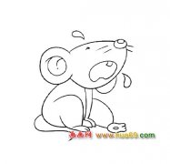哭泣的小老鼠简笔画
