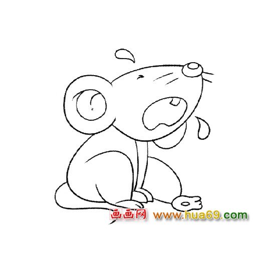 哭泣的小老鼠简笔画