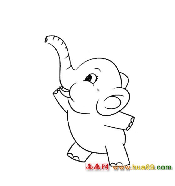 活泼的大象2(简笔画)