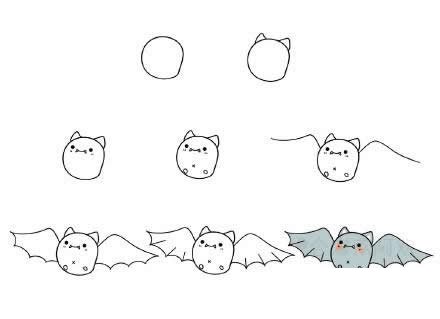万圣节蝙蝠简笔画