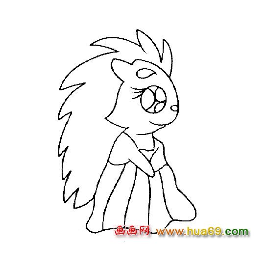 漂亮的刺猬(简笔画)