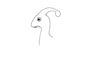 副栉龙简笔画图片步骤二