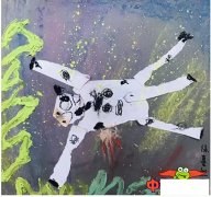 3-4岁幼儿创意美术作品，疯狂的奶牛