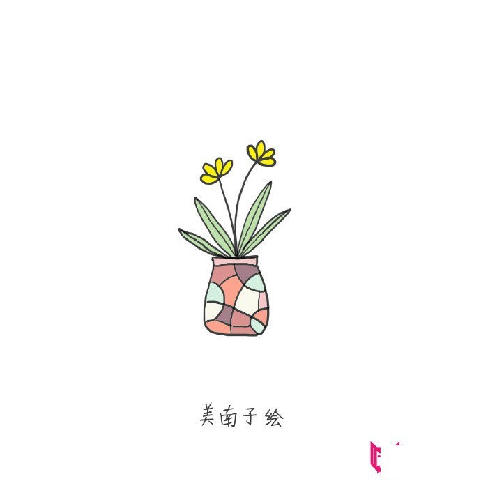 植物简笔画大全,清新简约植物盆栽简笔画