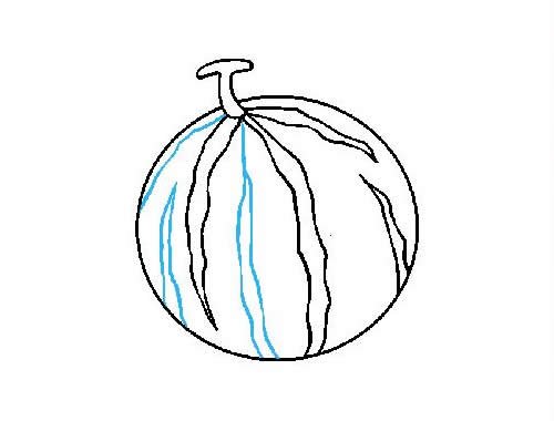 水果西瓜的简笔画步骤图片