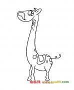 简笔画：漫步的长颈鹿3