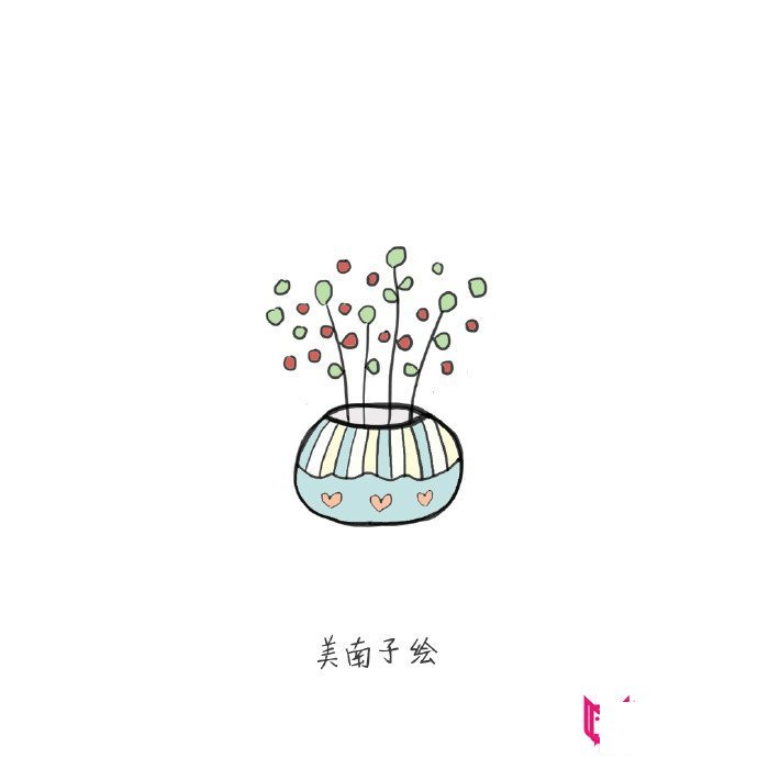 植物简笔画大全,清新简约植物盆栽简笔画