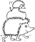 刺猬妈妈与小刺猬简笔画图片