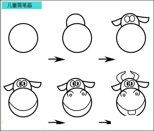 儿童简笔画图片：大水牛的画法
