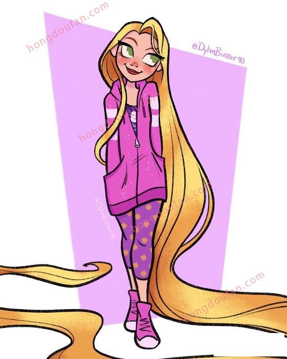 长发公主 迪士尼公主简笔画大全 简笔画 第10张-红豆饭小学生简笔画大全 长发公主 迪士尼公主简笔画大全 简笔画 第10张