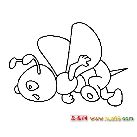 跑步的蜜蜂简笔画