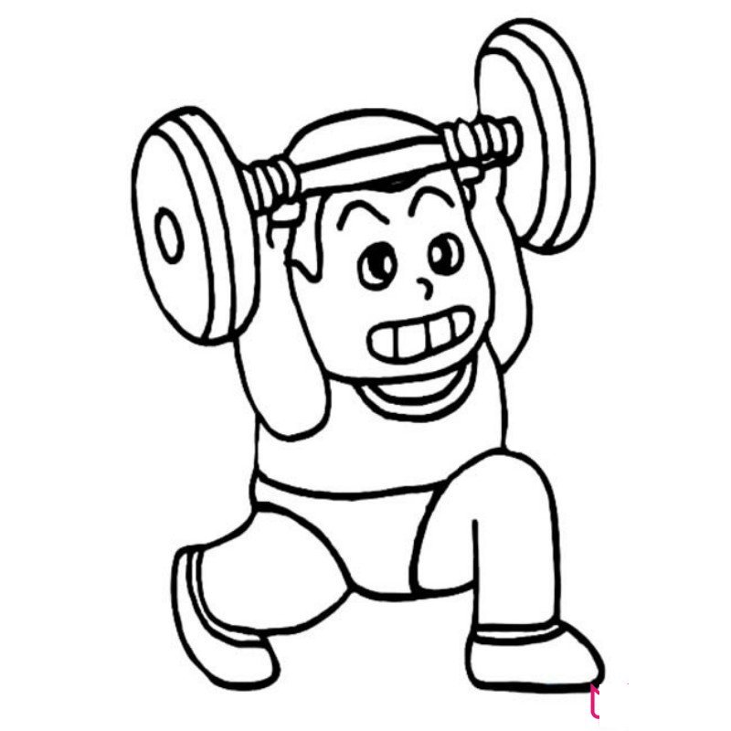 杠铃儿童简笔画