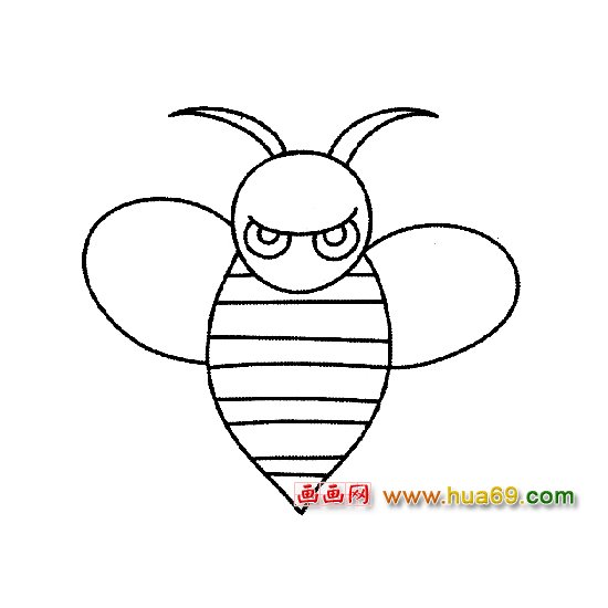 生气的蜜蜂简笔画1