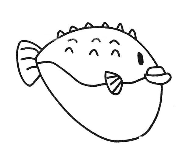6款可爱的河豚简笔画图片