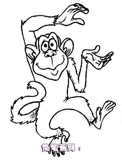 跳舞的小猴子简笔画