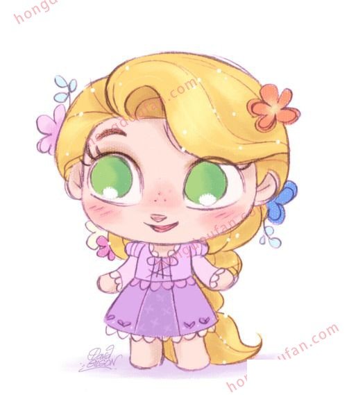 长发公主 迪士尼公主简笔画大全 简笔画 第6张-红豆饭小学生简笔画大全 长发公主 迪士尼公主简笔画大全 简笔画 第6张