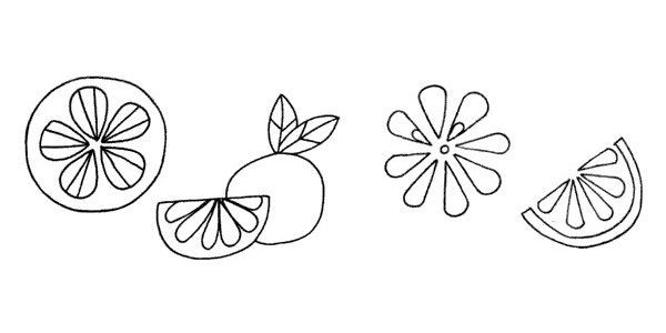 橙子简笔画图片