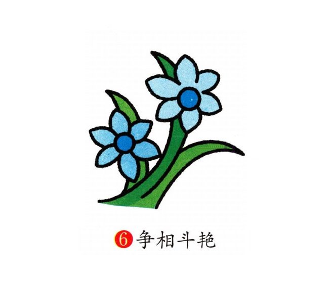 兰花简笔画彩色图片